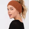Fashnzfab Fuzzy Cable Knit Headband In Brown