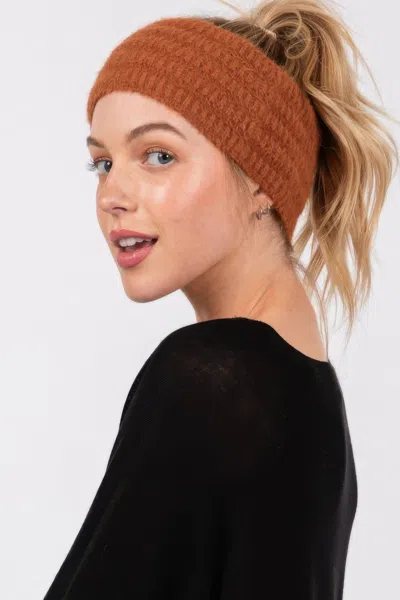Fashnzfab Fuzzy Cable Knit Headband In Multi