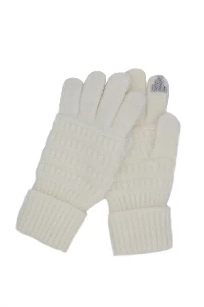 Fashnzfab Fuzzy Cable Knit Smart Touch Gloves In Multi