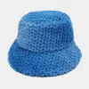 Fashnzfab Fuzzy Faux Fur Bucket Hat In Blue