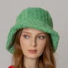 Fashnzfab Fuzzy Faux Fur Bucket Hat In Green