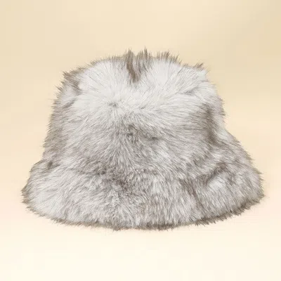 Fashnzfab Fuzzy Faux Fur Winter Bucket Hat In White