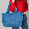 Fashnzfab Fuzzy Fur Tote Bag In Blue