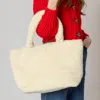 Fashnzfab Fuzzy Fur Tote Bag In Multi