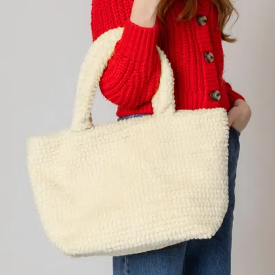 Fashnzfab Fuzzy Fur Tote Bag In Multi