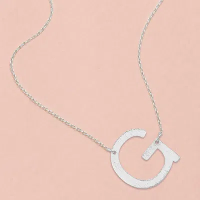 Fashnzfab G- White Gold Dipped Initial Monogram Pendant Necklace In Metallic