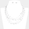 Fashnzfab Galactic Pearl Collar Necklace In White