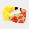 Fashnzfab Game Day Basketball Patterned Twisted Headband In Yellow
