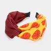 Fashnzfab Game Day Basketball Patterned Twisted Headband In Yellow