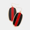 Fashnzfab Game Day Color Block Enamel Hexagon Dangle Earrings In Multi