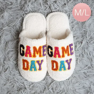 Fashnzfab Game Day Embroidered Soft Home Indoor Floor Slippers Multi M/l