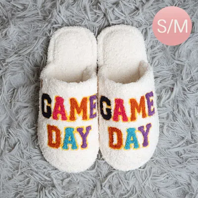 Fashnzfab Game Day Embroidered Soft Home Indoor Floor Slippers Multi S/m