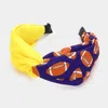 Fashnzfab Game Day Football Patterned Twisted Headband In Multi