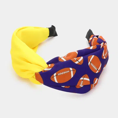 Fashnzfab Game Day Football Patterned Twisted Headband In Multi