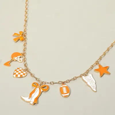 Fashnzfab Game Day Football Theme Charm Station Necklace In Multi