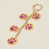 Fashnzfab Game Day Football Themed Paw Charm Dangle Keychain / Bag Charm In Multi