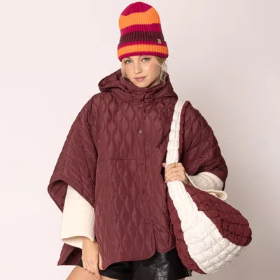 Fashnzfab Game Day Quilted Puffer Shoulder / Crossbody Bag Cloud Bag In Red