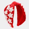 Fashnzfab Game Day Seed Beaded Ace Message Star Knot Burnout Headband In Multi