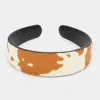 Fashnzfab Game Day Seed Beaded Check Patterned Knot Burnout Headband In Brown