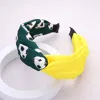 Fashnzfab Game Day Soccer Patterned Twisted Headband In Multi