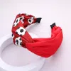 Fashnzfab Game Day Soccer Patterned Twisted Headband In Red