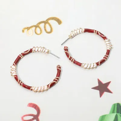 Fashnzfab Game Day Textured Hoop Earrings In Multi