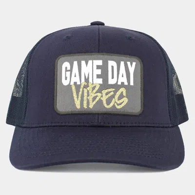 Fashnzfab Game Day Vibes Message Mesh Back Baseball Cap In Blue