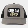 Fashnzfab Game Day Vibes Message Mesh Back Baseball Cap In Gray