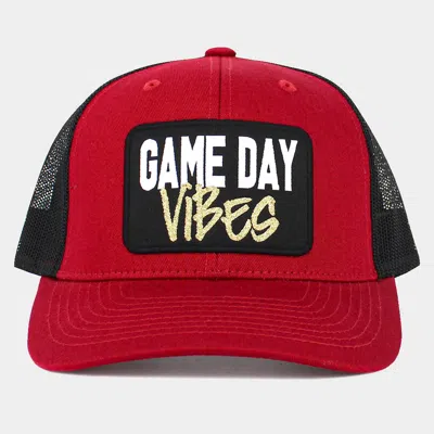 Fashnzfab Game Day Vibes Message Mesh Back Baseball Cap In Red