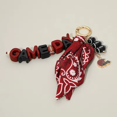 Fashnzfab Gameday Football Helmet Charm Bandana Fabric Scarf Keychain Bag Charm In Multi