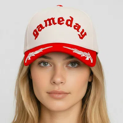 Fashnzfab Gameday Leaf Embroidered Baseball Cap In Gold