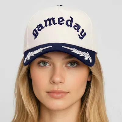 Fashnzfab Gameday Leaf Embroidered Baseball Cap In Neutral