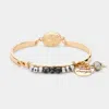 Fashnzfab Gentle Strength Coiled Bead Magnetic Bracelet Black, Gold In Gold