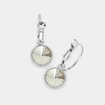 Fashnzfab Genuine Crystal Dangle Earrings In Metallic