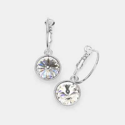 Fashnzfab Genuine Crystal Dangle Earrings In Metallic
