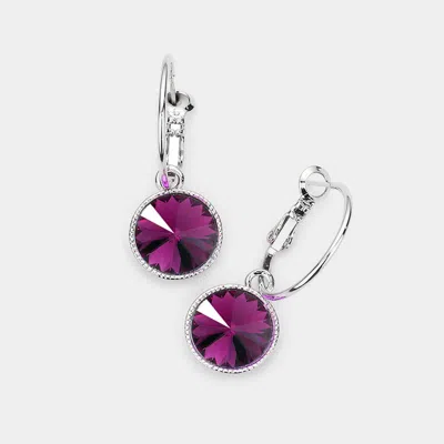 Fashnzfab Genuine Crystal Dangle Earrings In Multi