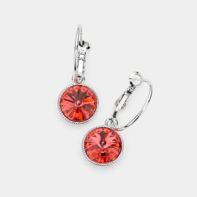 Fashnzfab Genuine Crystal Dangle Earrings In Silver