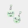 Fashnzfab Genuine Crystal Drop Earrings - Chrysolite In Metallic