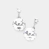 Fashnzfab Genuine Crystal Drop Earrings In Multi