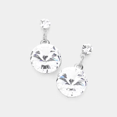 Fashnzfab Genuine Crystal Drop Earrings In Multi