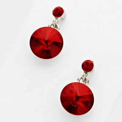 Fashnzfab Genuine Crystal Drop Earrings In Multi