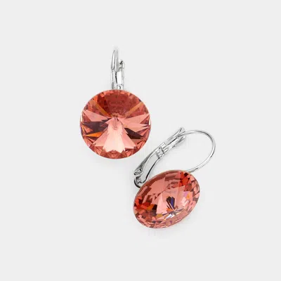 Fashnzfab Genuine Crystal Lever Back Earrings In Brown