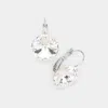 Fashnzfab Genuine Crystal Lever Back Earrings In White