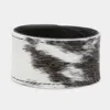 Fashnzfab Genuine Fur Calf Bracelet Black, White In Multi
