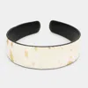 Fashnzfab Genuine Fur Gold Painted Calf Headband In White
