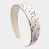 Fashnzfab Genuine Leather Animal Patterned Headband In White