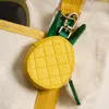 Fashnzfab Genuine Leather Pineapple Coin Purse / Keychain / Bag Charm In Yellow