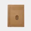 Fashnzfab Genuine Leather Solid Card Holder Wallet In Beige