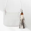 Fashnzfab Genuine Leather Tassel Keychain In Brown