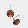 Fashnzfab Genuine Round Crystal Lever Back Earrings In Multi